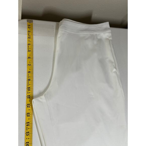 CBR Pants Womens Large White‎ Sheer Thin Cotton Blend Side Zip Minimalist Casual - Picture 12 of 13